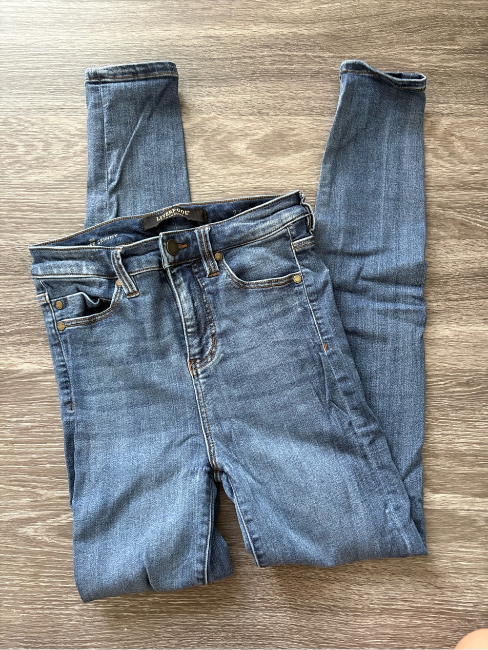 Liverpool Jeans Company Women's Medium Blue High-Rise Skinny Jeans